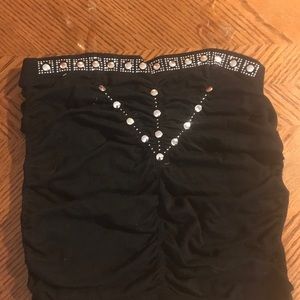 Black studded dress tube top